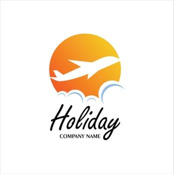 Holiday Airplane Logo Design Illustration vector