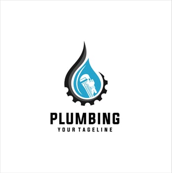 plumbing service logo template  stylized vector symbol