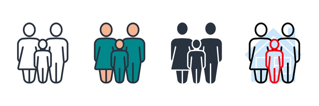family icon logo vector illustration. Parents symbol template for graphic and web design collection