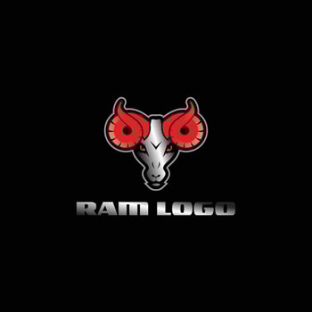 Ram logo, mascot team vector