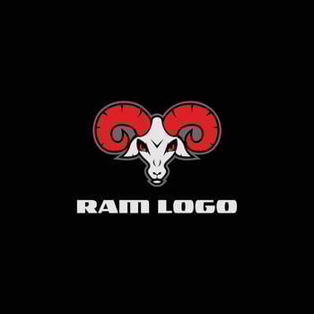 Ram logo, mascot team vector