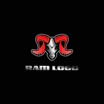 Ram logo, mascot team vector
