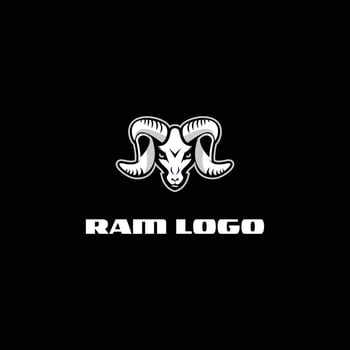 Ram logo, mascot team vector