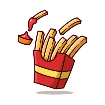 french fries illustration vector