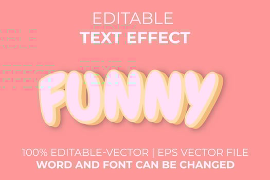 Funny text effect, easy to edit vector