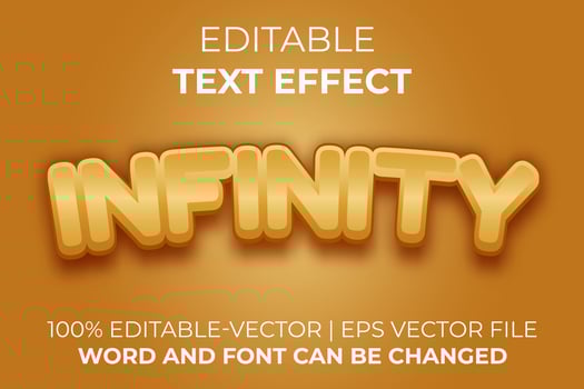 Infinity text effect, easy to edit vector