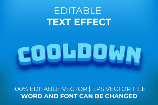 Cooldown text effect, easy to edit vector
