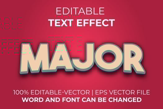 Major text effect, easy to edit vector