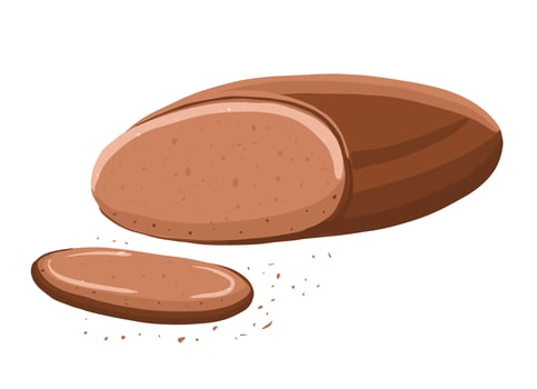 Dark bread in cartoon style vector