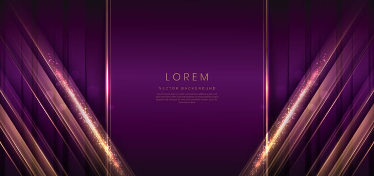 Elegant vertical violet luxury background with diagonal lighting effect and sparkling with copy space for text. Template premium award design. vector