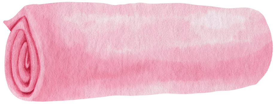 pink Beach towel picnic blanket in watercolor for summer png