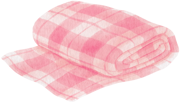 Checkered pattern Beach towel picnic blanket in watercolor png