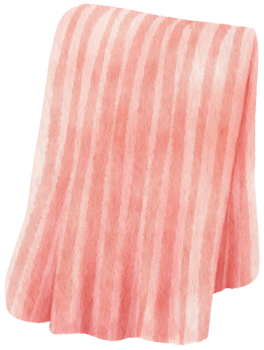 Striped pink Beach towel picnic blanket watercolor style png