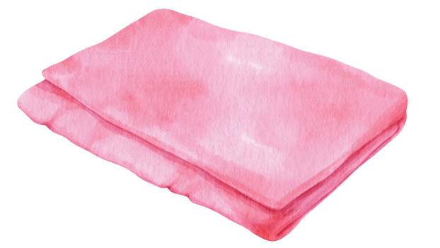 pink Beach towel picnic blanket in watercolor for summer png