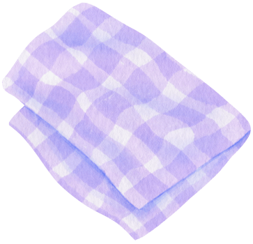 purple Checkered Beach towel picnic blanket in watercolor png