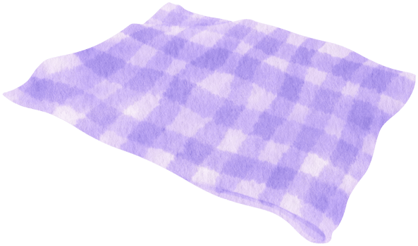 purple Checkered Beach towel picnic blanket in watercolor png