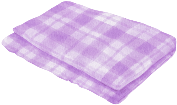 purple Checkered Beach towel picnic blanket in watercolor png