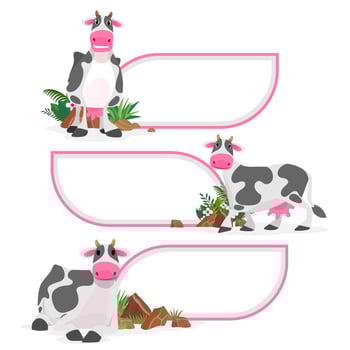 Cute animals in ranch, Placards and banner in farms Design for banner, layout, annual report, web, flyer, brochure, ad vector