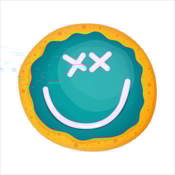 Halloween cookie vector illustration isolated. Sweet food. Cartoon vector illustration. Festive halloween Spooky Dessert