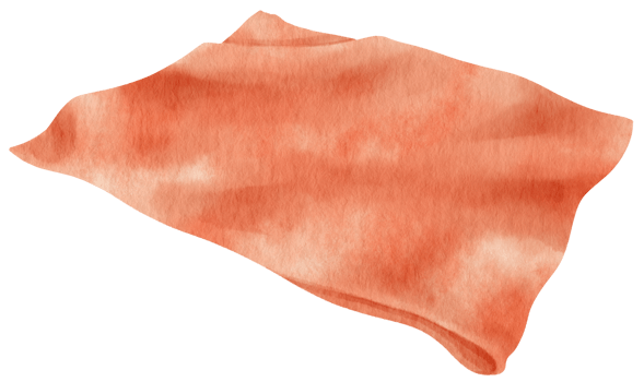 Red beach towel picnic blanket watercolor illustration png