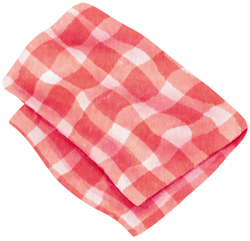 Red Checkered Beach towel picnic blanket in watercolor png