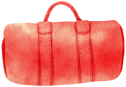 Red beach towel picnic blanket watercolor illustration png