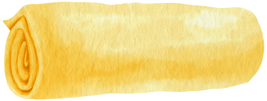 yellow beach towel picnic blanket watercolor illustration png