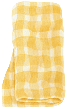 yellow Checkered Beach towel picnic blanket in watercolor png