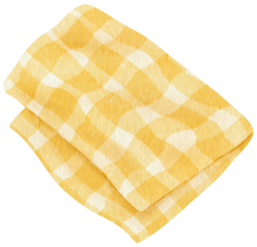 yellow Checkered Beach towel picnic blanket in watercolor png