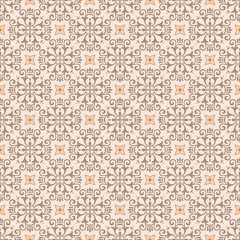 Yellow brown ornament seamlees pattern. vector