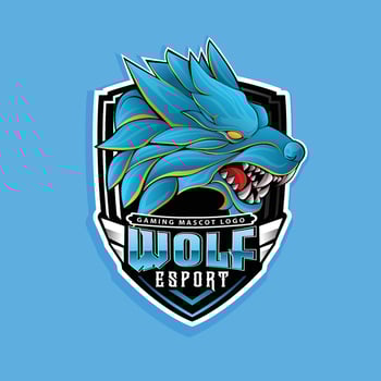Wolf esport gaming mascot logo vector design
