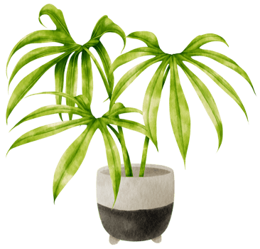 Anthurium Fingers tropical plant watercolor illustration png