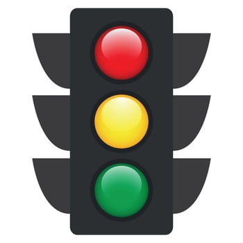 Illustration of a semaphore with switched on lamps vector