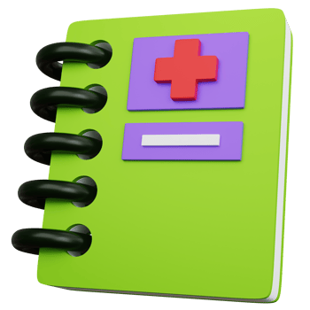 3d rendering medical note book isolated png