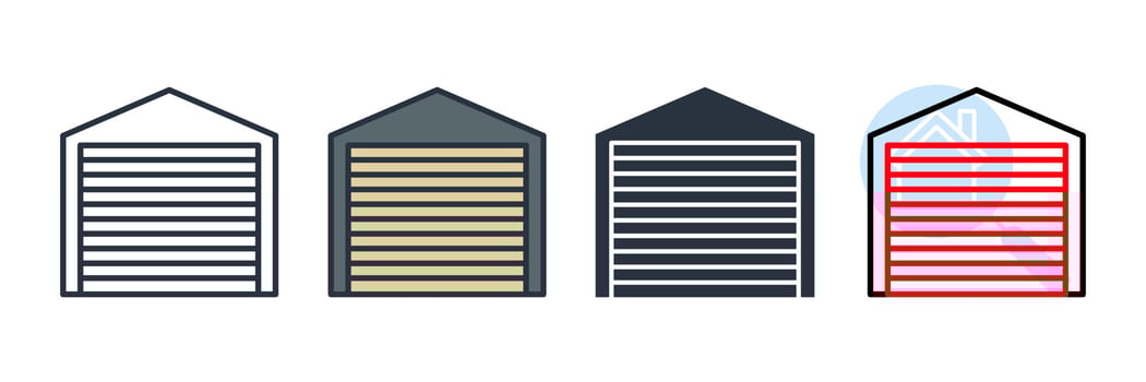 garage icon logo vector illustration. Car service garage symbol template for graphic and web design collection