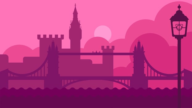 London uk landscape with castle and river vector