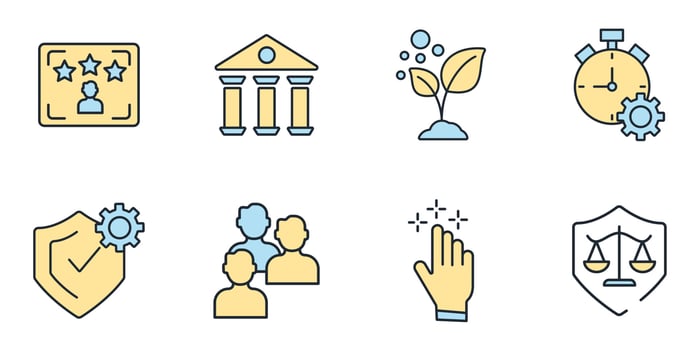 core values icons set . core values pack symbol vector elements for infographic web