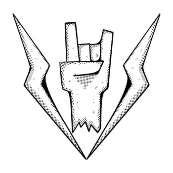 Hand symbol doodle black and white illustration hand drawn vector