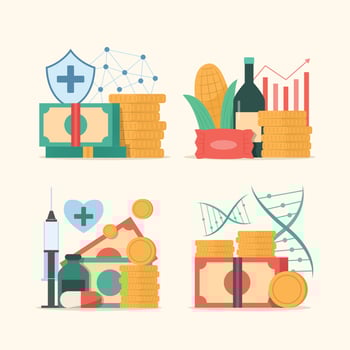 Healthcare and Medical Industry Investment Illustration Set vector