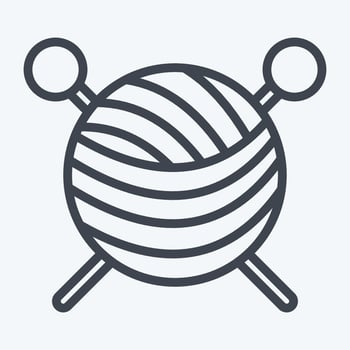 Icon Knitting. suitable for education symbol. line style. simple design editable. design template vector. simple illustration vector