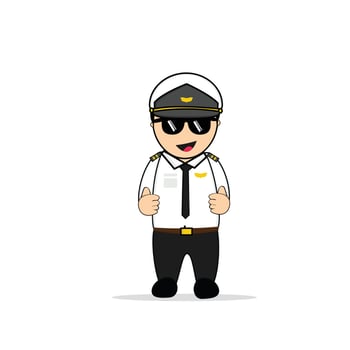 happy cute little kid boy wearing pilot uniform vector