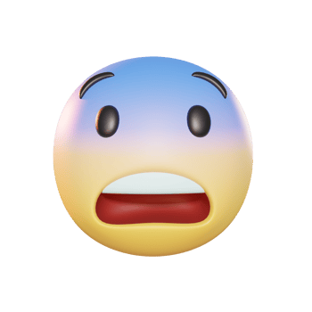 Fearful Face Emoji 3D Illustration png