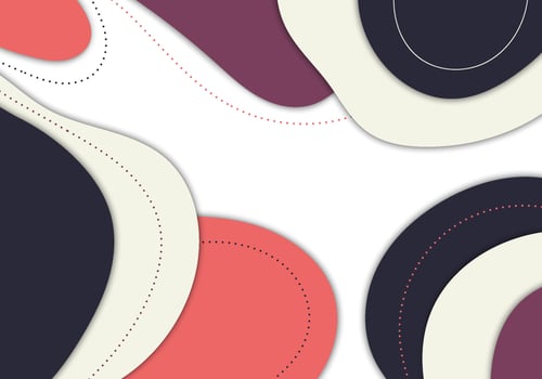 Abstract colorful doodle template design with wavy style. Overlapping artwork with circle halftone background. vector