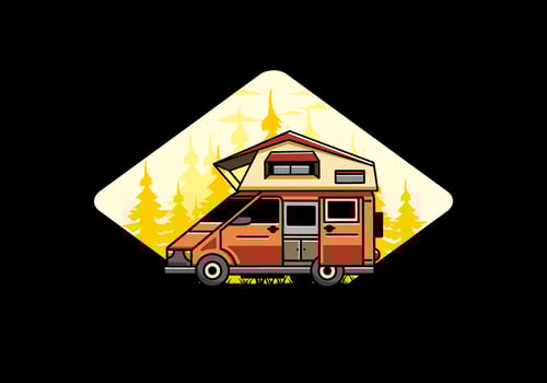 Camping on roof car illustration design vector