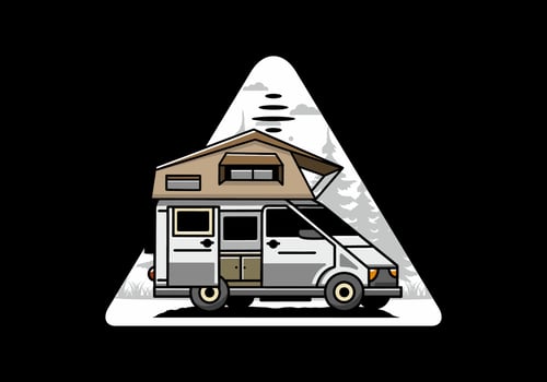 Camping on roof car illustration design vector