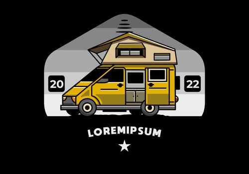 Camping on roof car illustration design vector