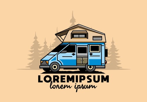 Camping on roof car illustration design vector