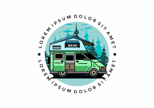 Camping on roof car illustration design vector