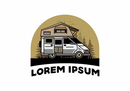 Camping on roof car illustration design vector