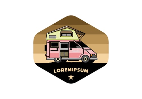 Camping on roof car illustration design vector
